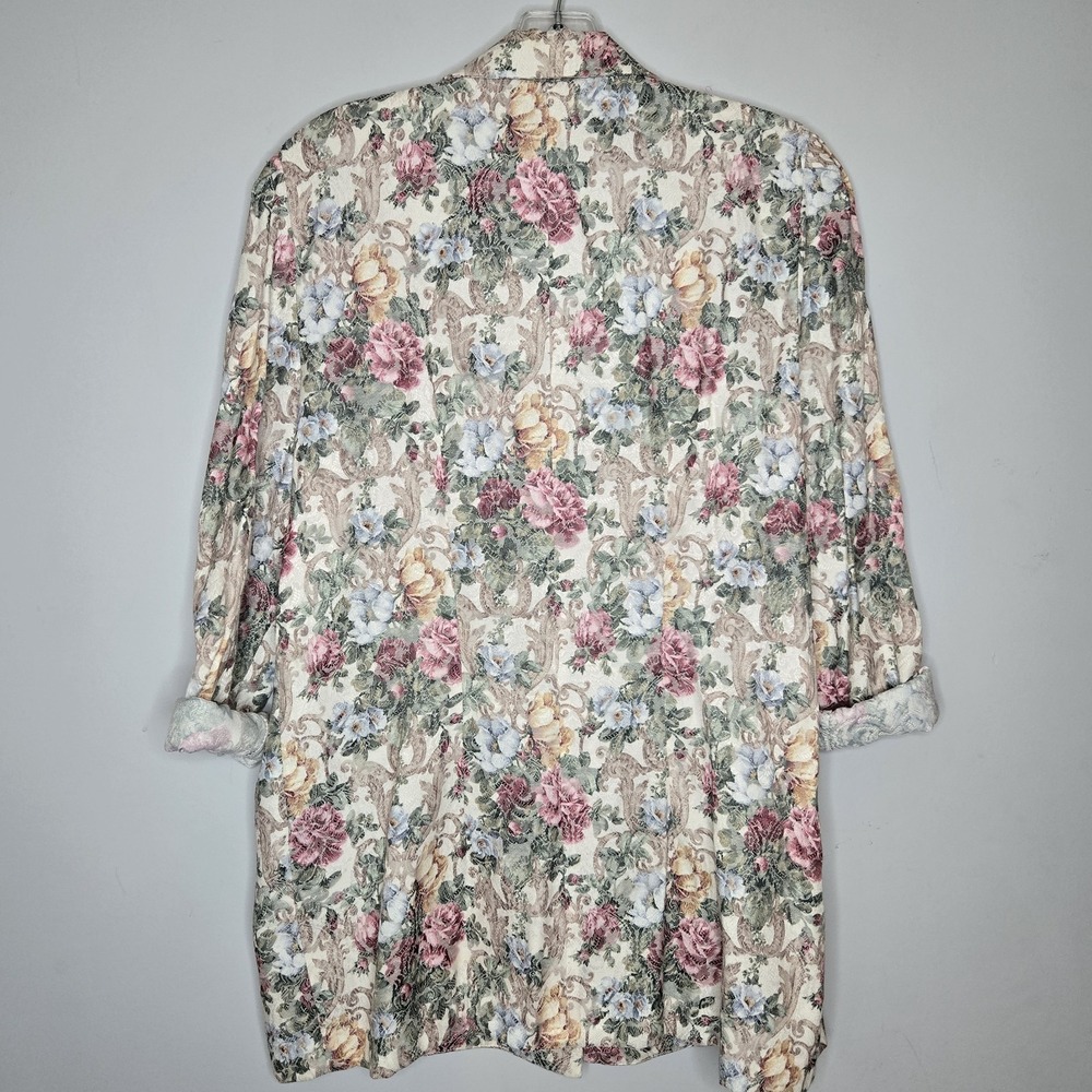 Vtg Stuart Alan Floral Tapestry Blazer Jacket Size 14 Pastel 80s Cottagecore - Picture 8 of 13